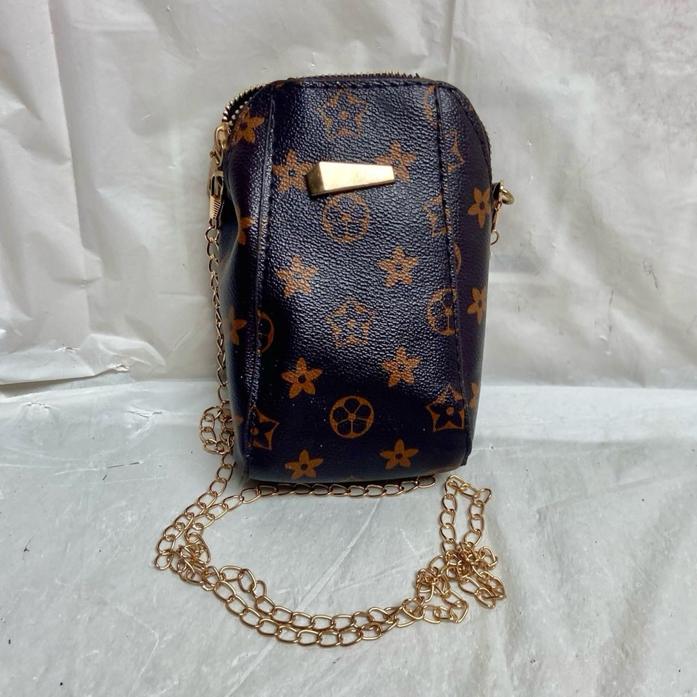 Brown and Tan Small Crossbody