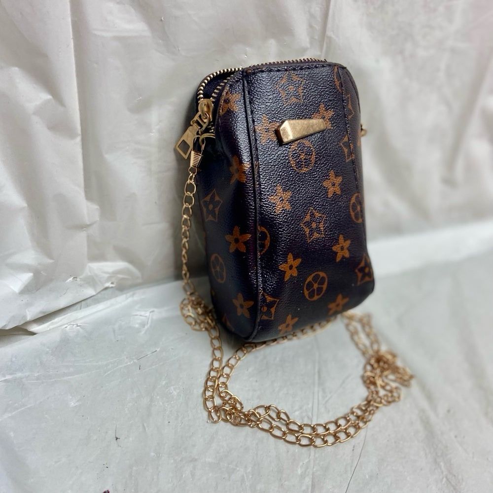 Brown and Tan Small Crossbody