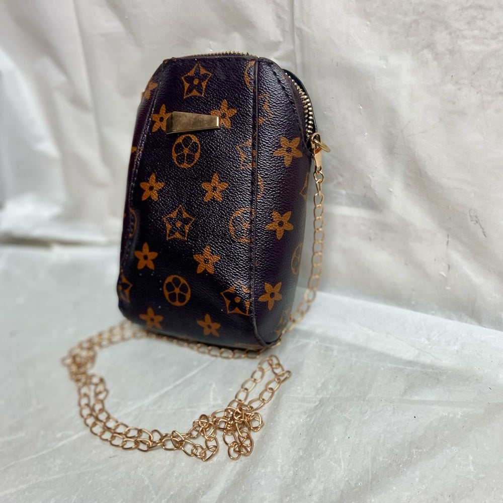 Brown and Tan Small Crossbody