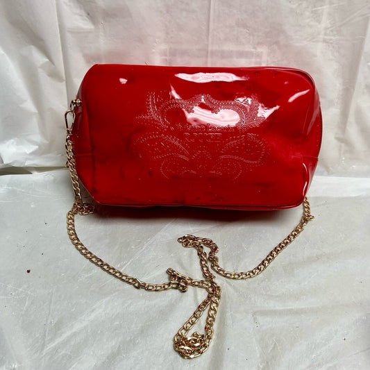 Vintage, Christian Lacroix Rouge Red Pouch Crossbody  Bag 9in x 6 in x 2.5in