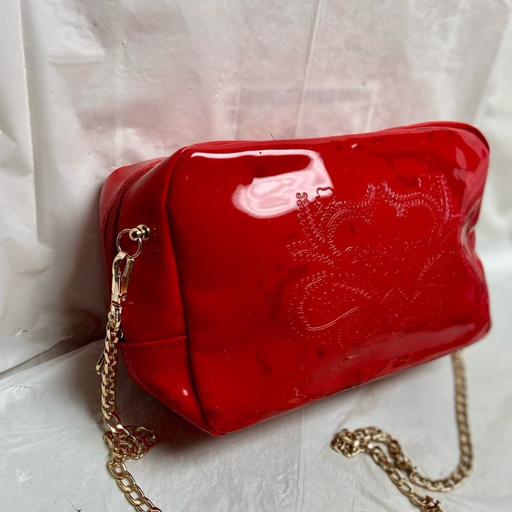 Vintage, Christian Lacroix Rouge Red Pouch Crossbody  Bag 9in x 6 in x 2.5in