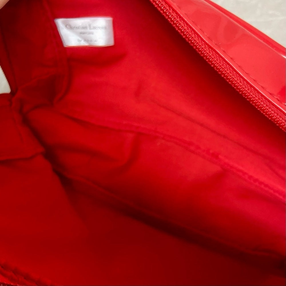 Vintage, Christian Lacroix Rouge Red Pouch Crossbody  Bag 9in x 6 in x 2.5in