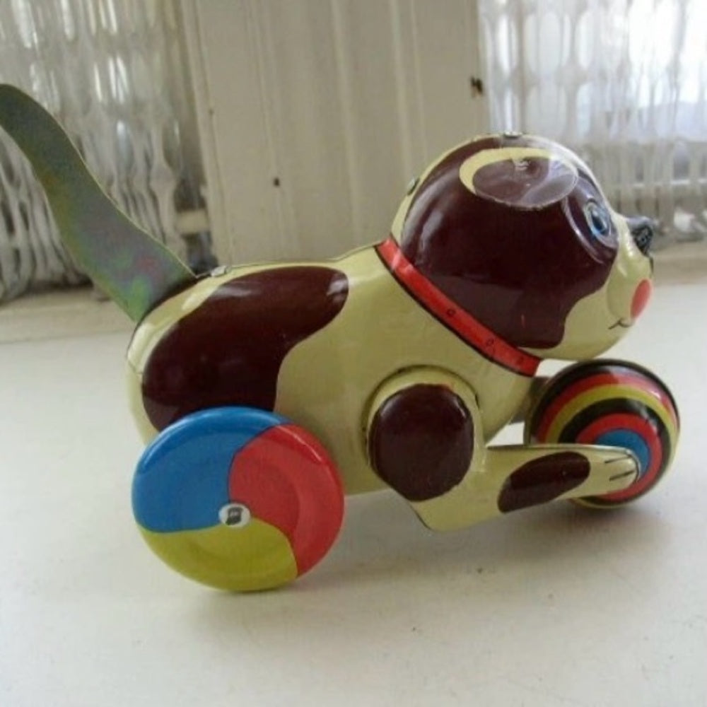 Friction Tin Puppy Pull Toy