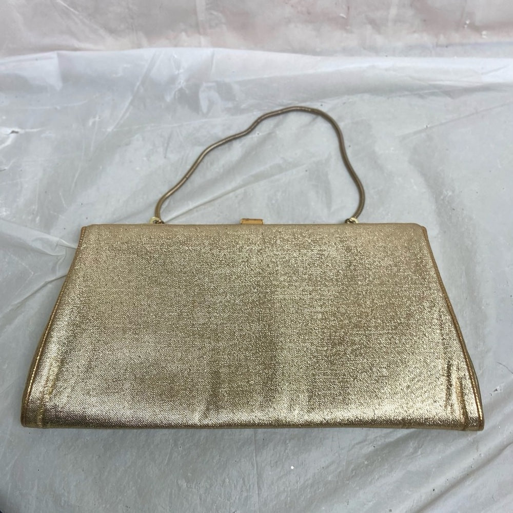 Vintage, Gold Metallic Evening Clutch-Handbag