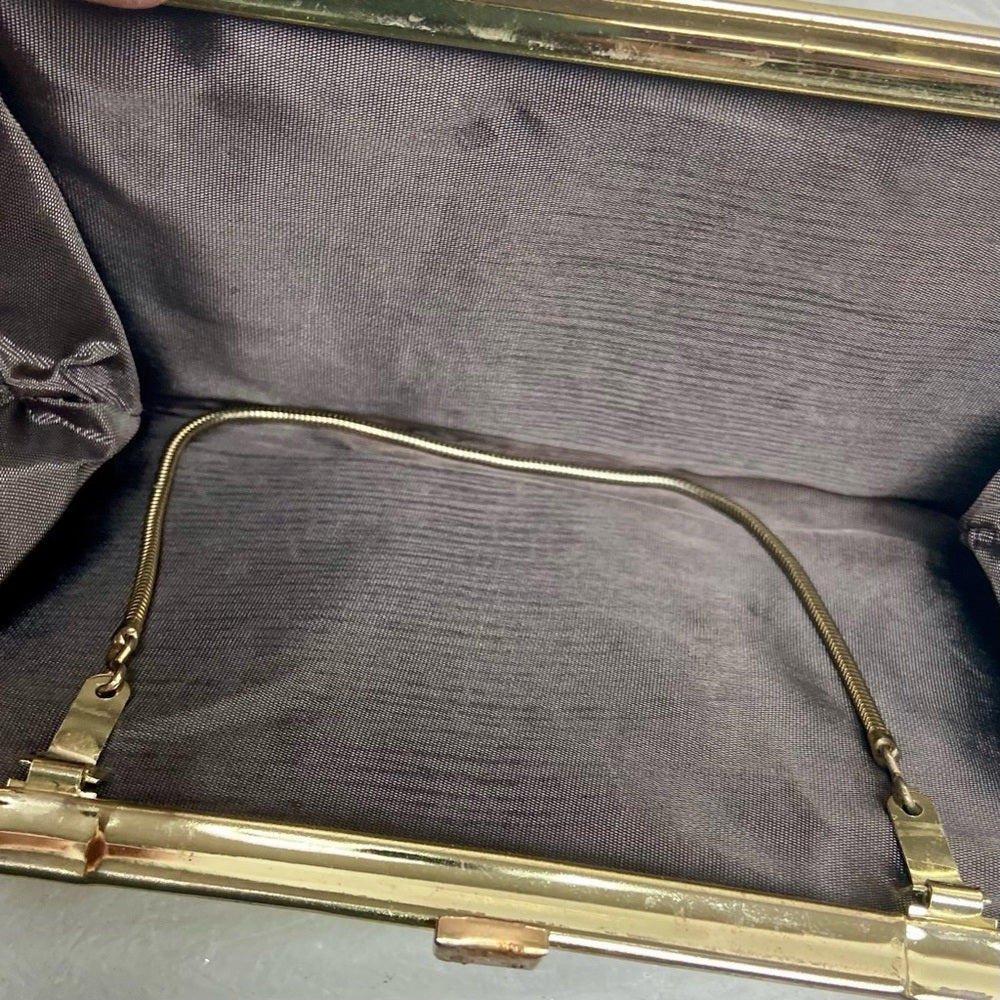 Vintage, Gold Metallic Evening Clutch-Handbag