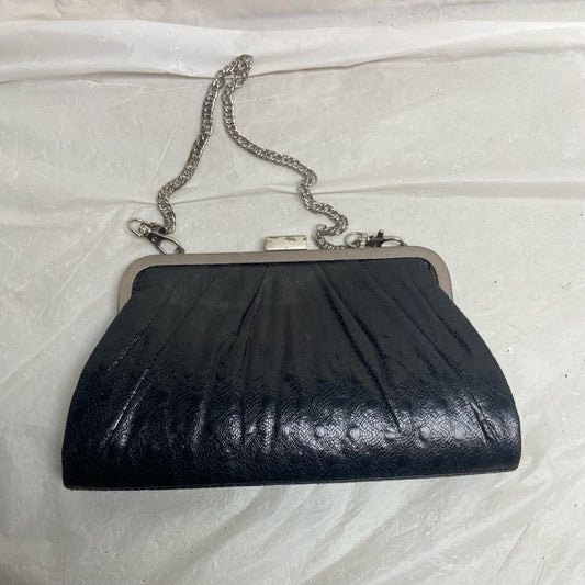 Vintage, Chinese Laundry, Black Ostrich Leather Evening Bag