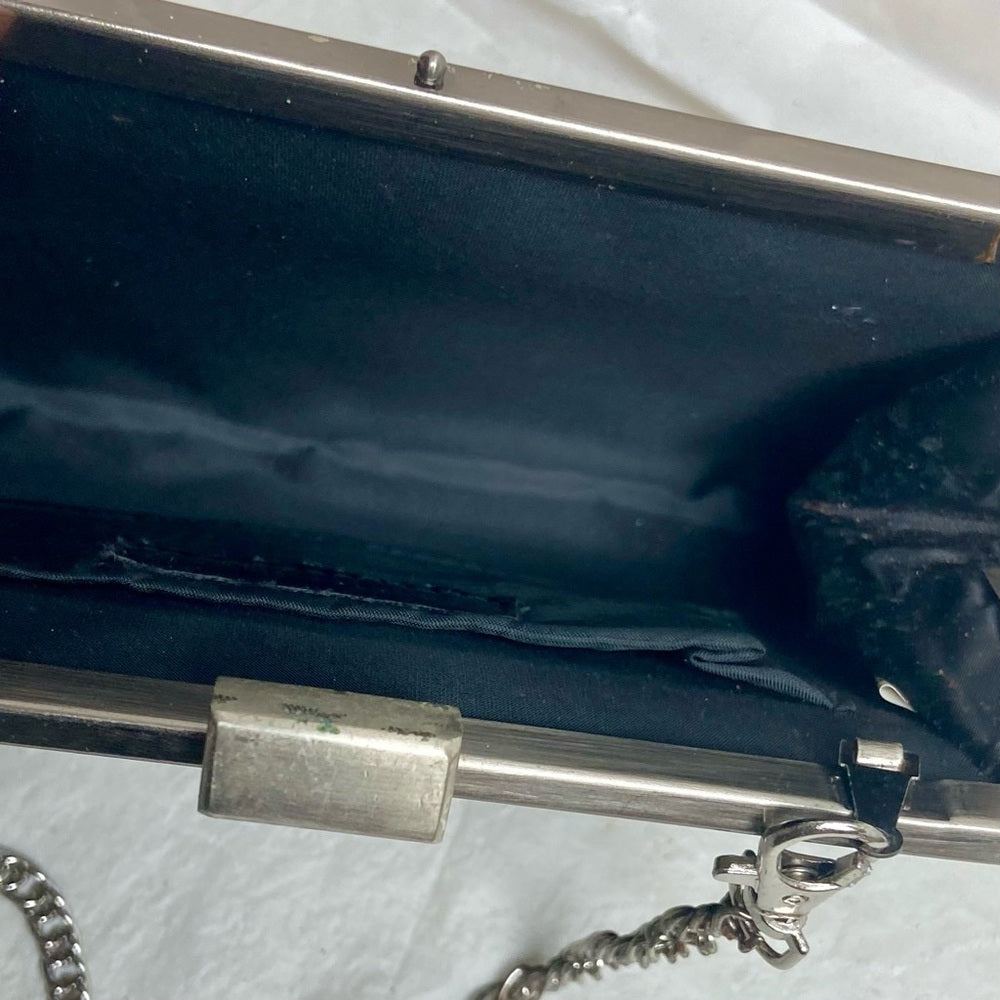 Vintage, Chinese Laundry, Black Ostrich Leather Evening Bag