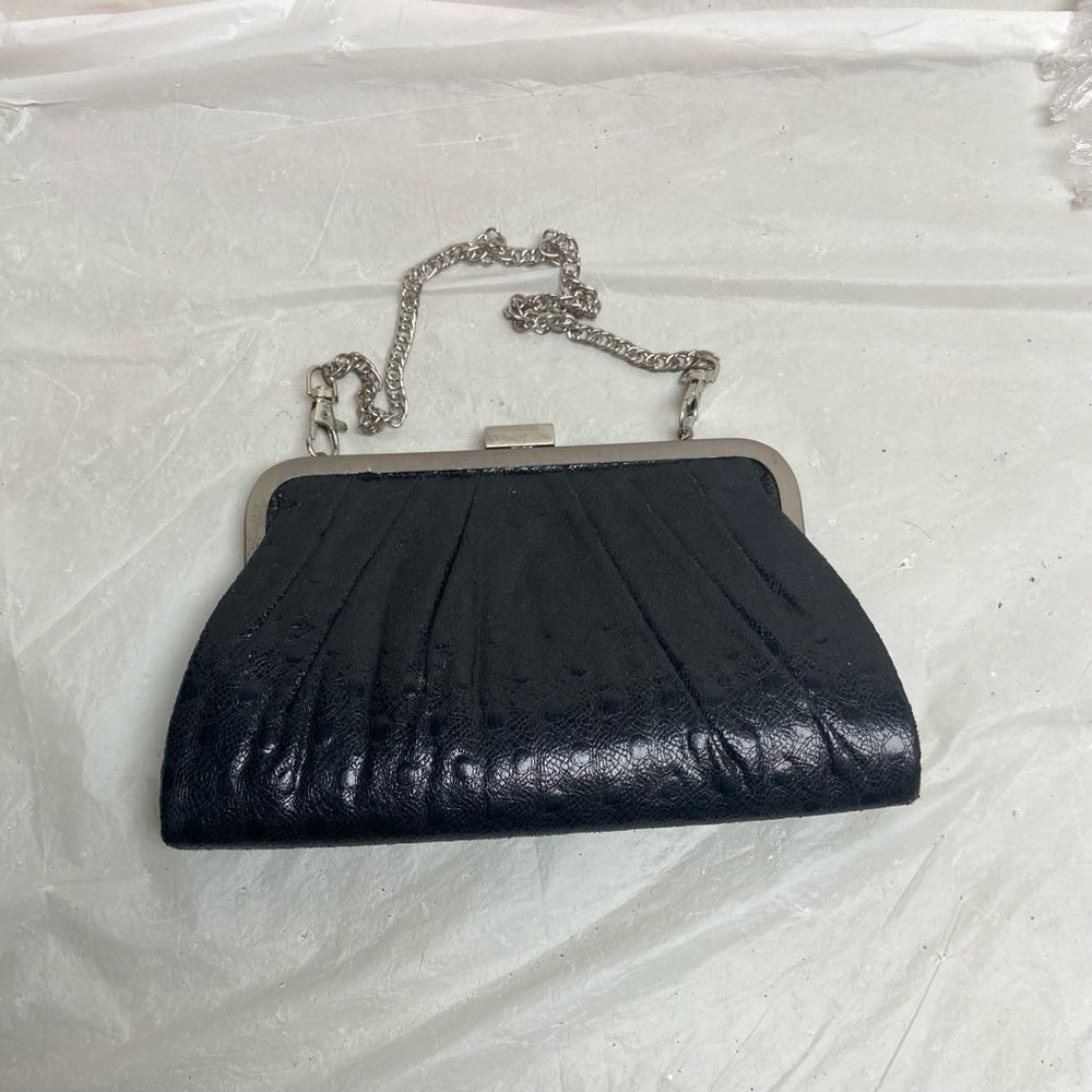 Vintage, Chinese Laundry, Black Ostrich Leather Evening Bag