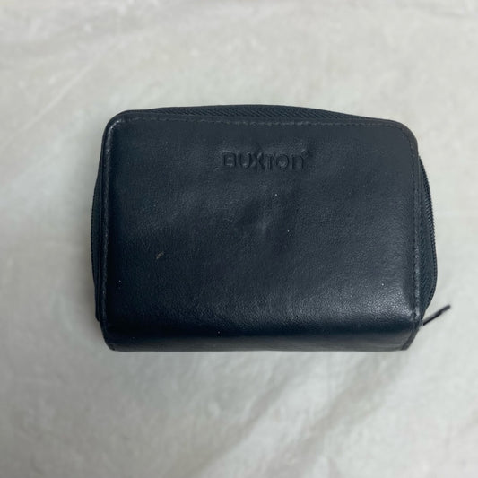 Vintage, Buxton Black Leather, Compact Credit Cards Zippy Wallet