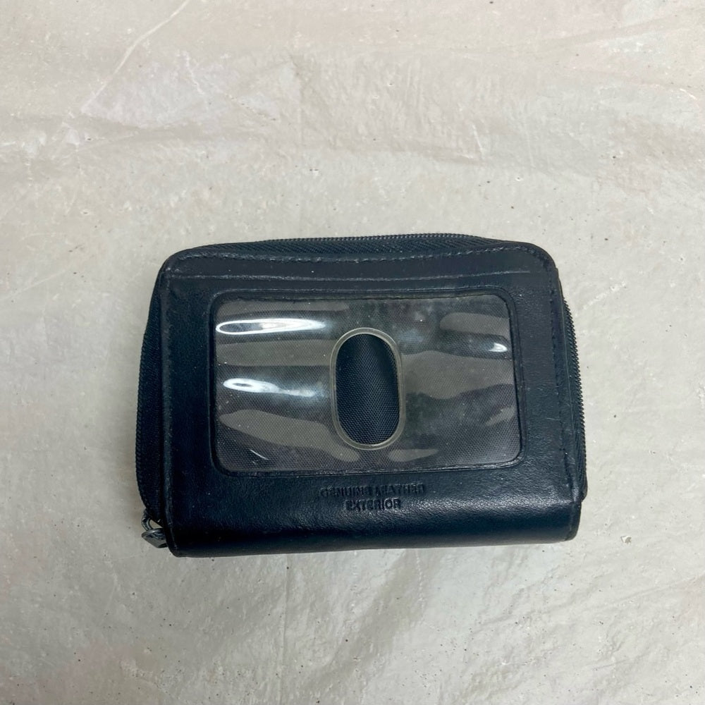 Vintage, Buxton Black Leather, Compact Credit Cards Zippy Wallet