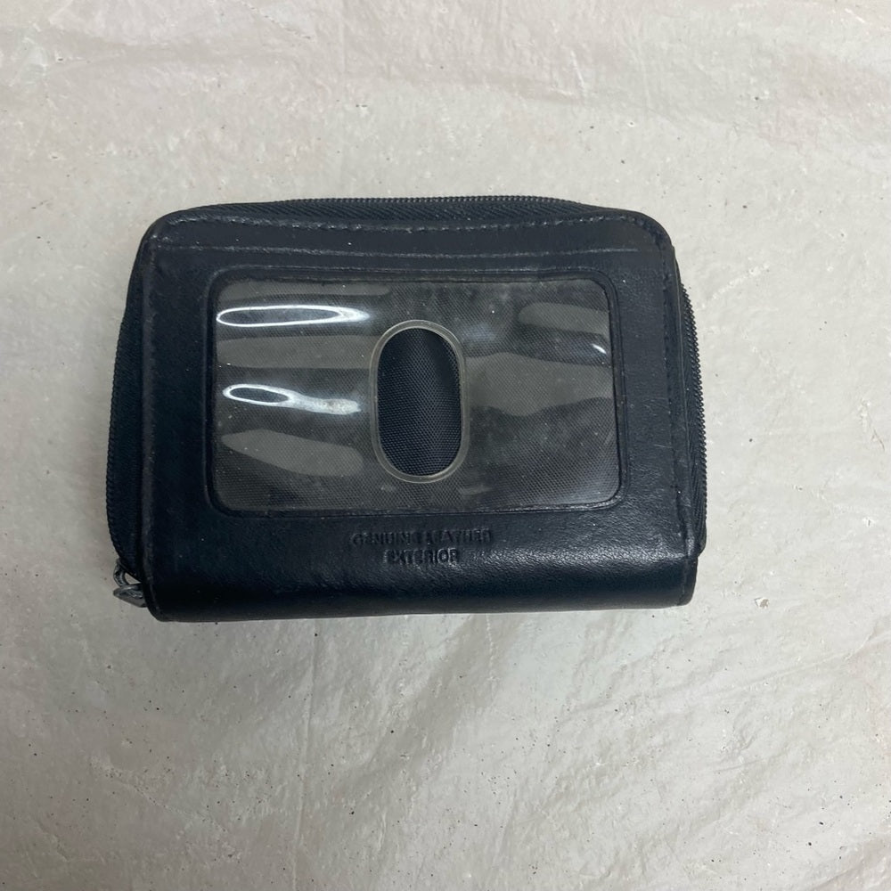 Vintage, Buxton Black Leather, Compact Credit Cards Zippy Wallet