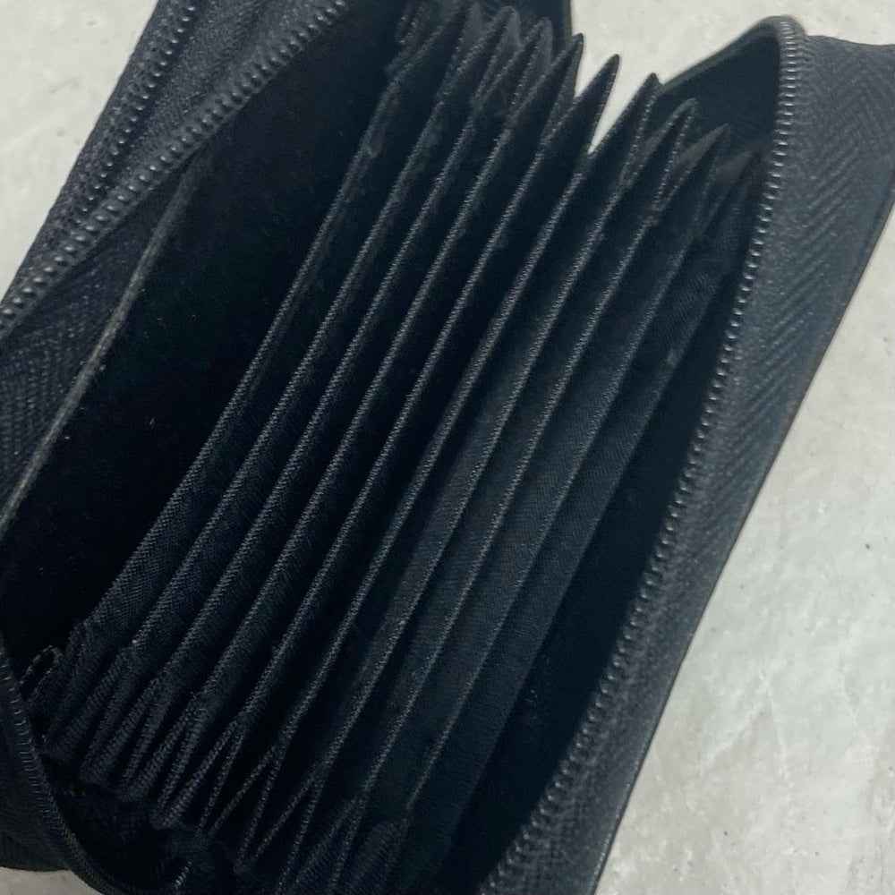 Vintage, Buxton Black Leather, Compact Credit Cards Zippy Wallet