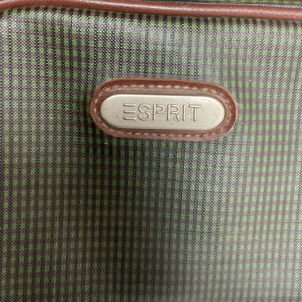 Vintage, Esprit Small Green Checkered Crossbody  Bag 7in x 4.5in x 3in