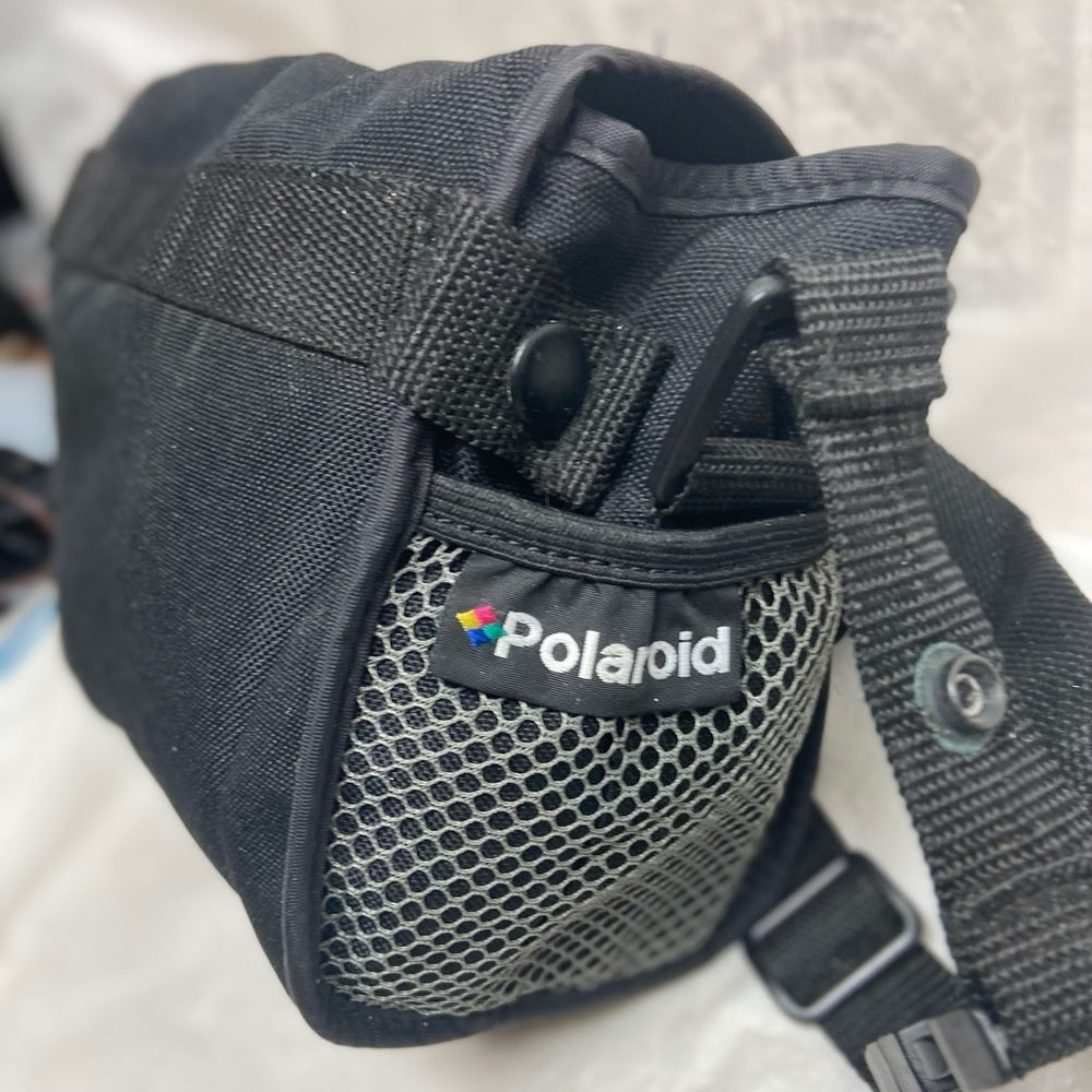 Vintage, Polaroid Black Nylon Camera Crossbody  Bag 7in x 6.5in x 5in