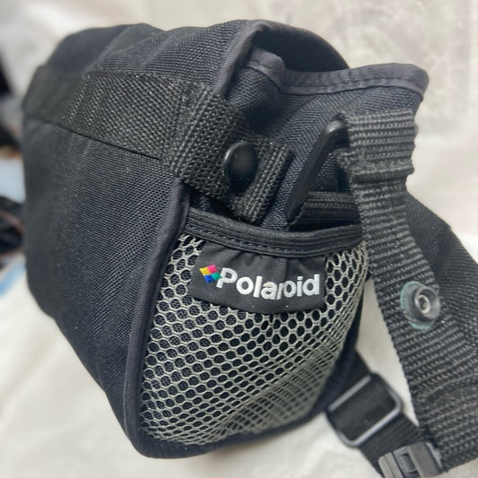 Vintage, Polaroid Black Nylon Camera Crossbody  Bag 7in x 6.5in x 5in