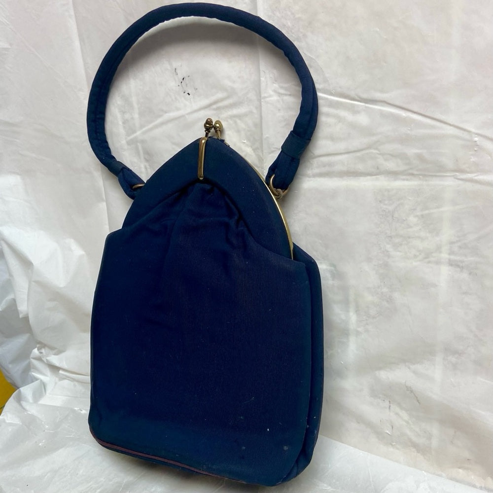 Vintage, Art Deco Navy Blue Evening Bag