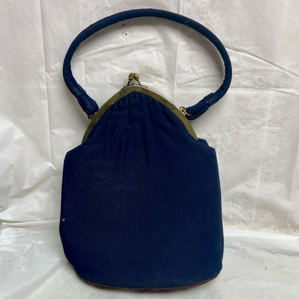 Vintage, Art Deco Navy Blue Evening Bag