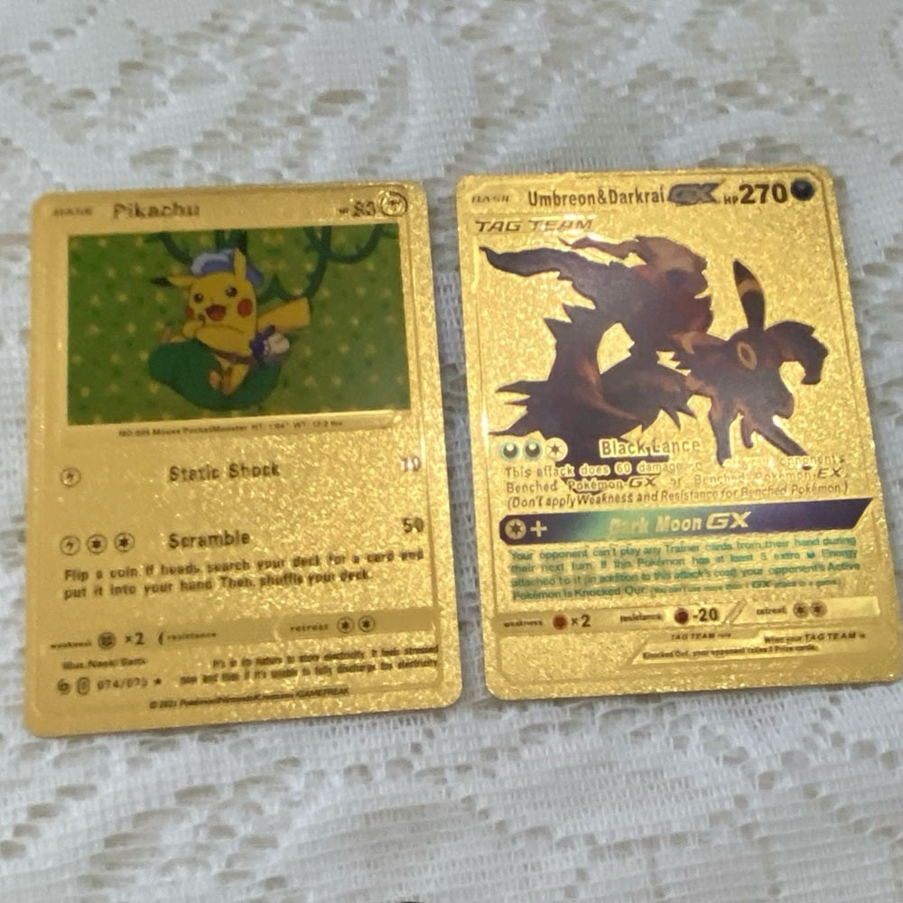 Lot RR: 12pc Lot : 2 Gold Fan Arts Cards, 5 Pokemon Cards and 5 Pokémon …