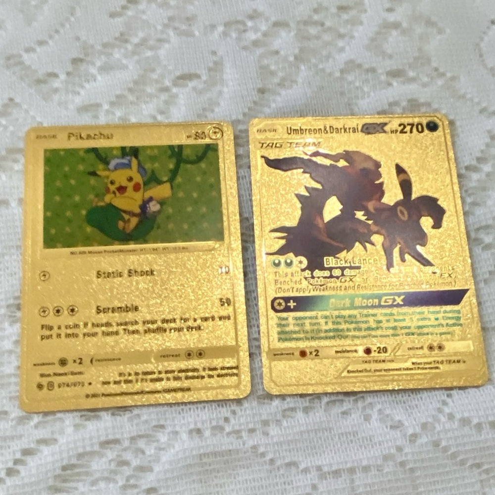 Lot RR: 12pc Lot : 2 Gold Fan Arts Cards, 5 Pokemon Cards and 5 Pokémon …
