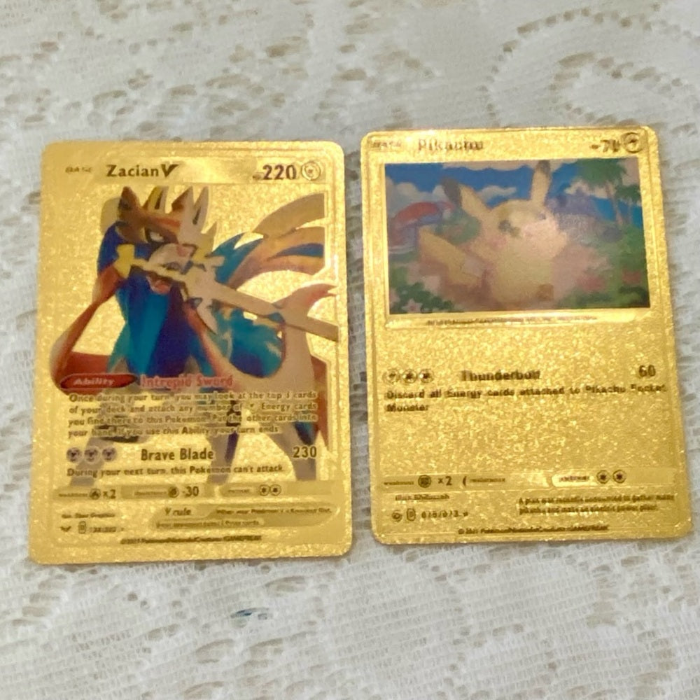 Lot SS: 12pc Lot : 2 Gold Fan Arts Cards, 5 Pokemon Cards and 5 Pokémon …