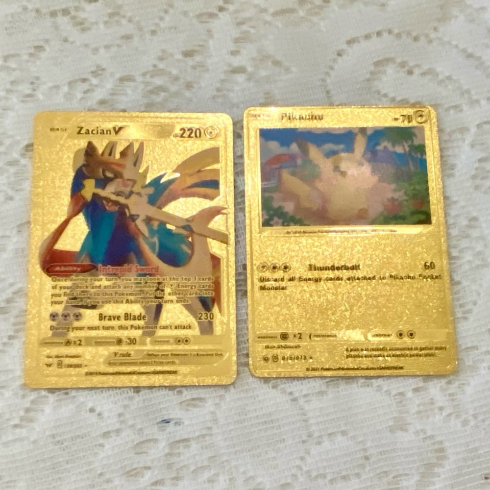 Lot SS: 12pc Lot : 2 Gold Fan Arts Cards, 5 Pokemon Cards and 5 Pokémon …