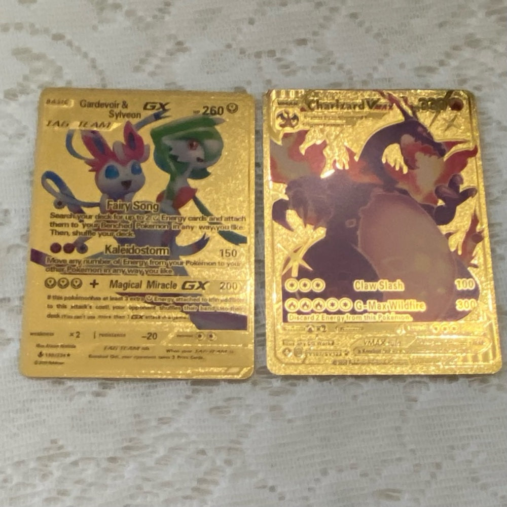 Lot TT: 12pc  Lot : 2 Gold Fan Arts Cards, 5 Pokemon Cards and 5 Pokémon…