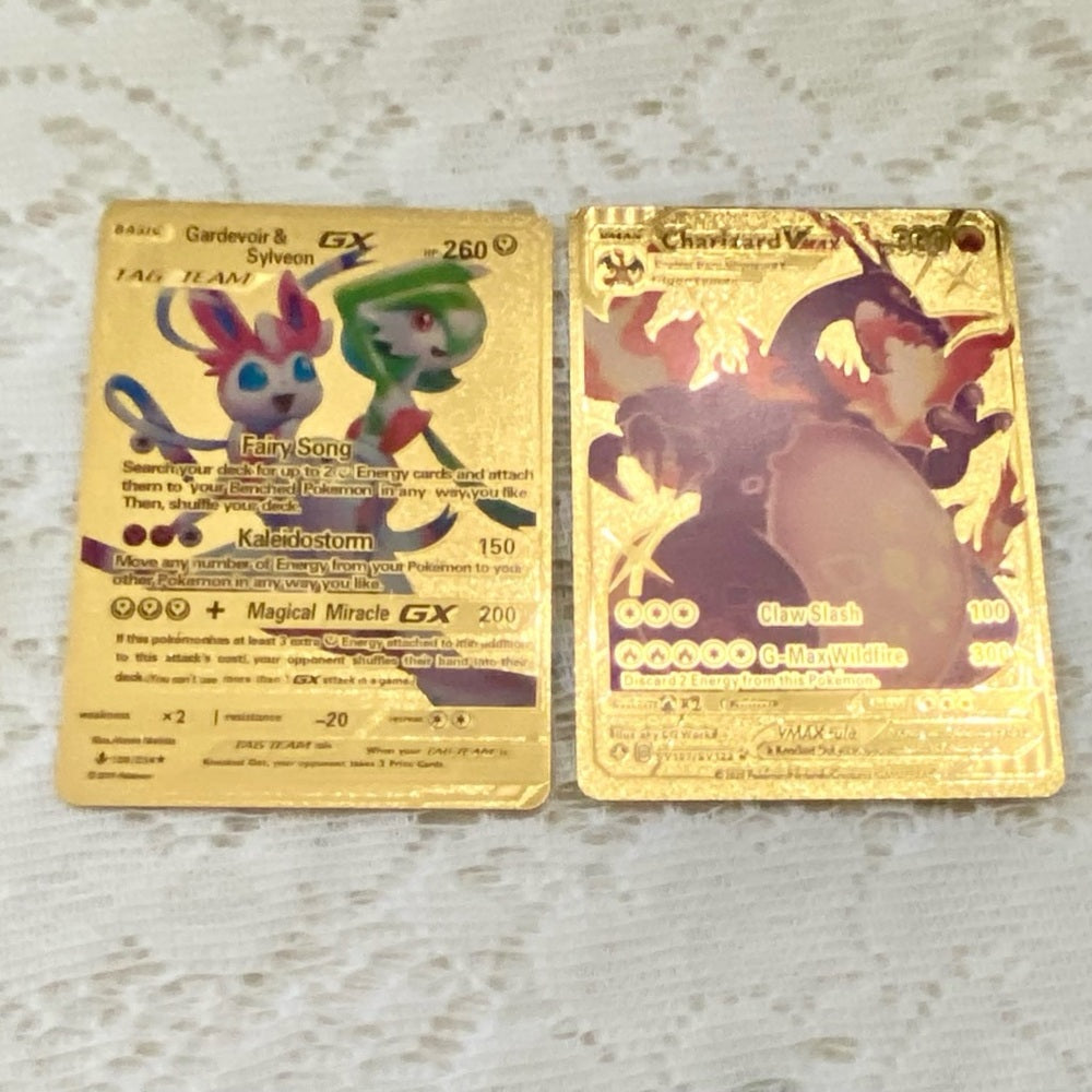 Lot TT: 12pc  Lot : 2 Gold Fan Arts Cards, 5 Pokemon Cards and 5 Pokémon…