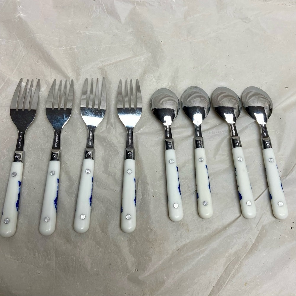 Vintage, 8-pc Blue Willow Children Flatware Set