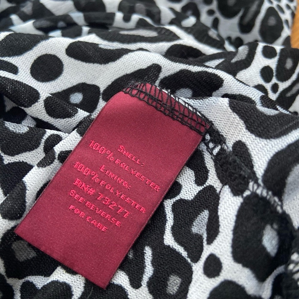 212 Collection Gray Leopard Sleeveless Blouse (3X)