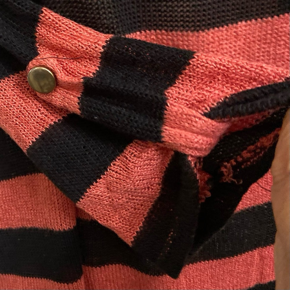 Charming Charlie Orange- Black Stripes Pullover Blouse (L)