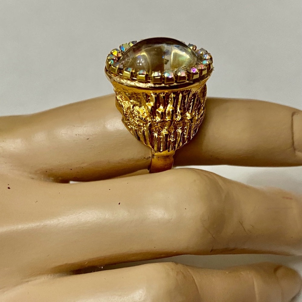 Vintage, Stamped Hobe Gold Plated Adjustable Ring