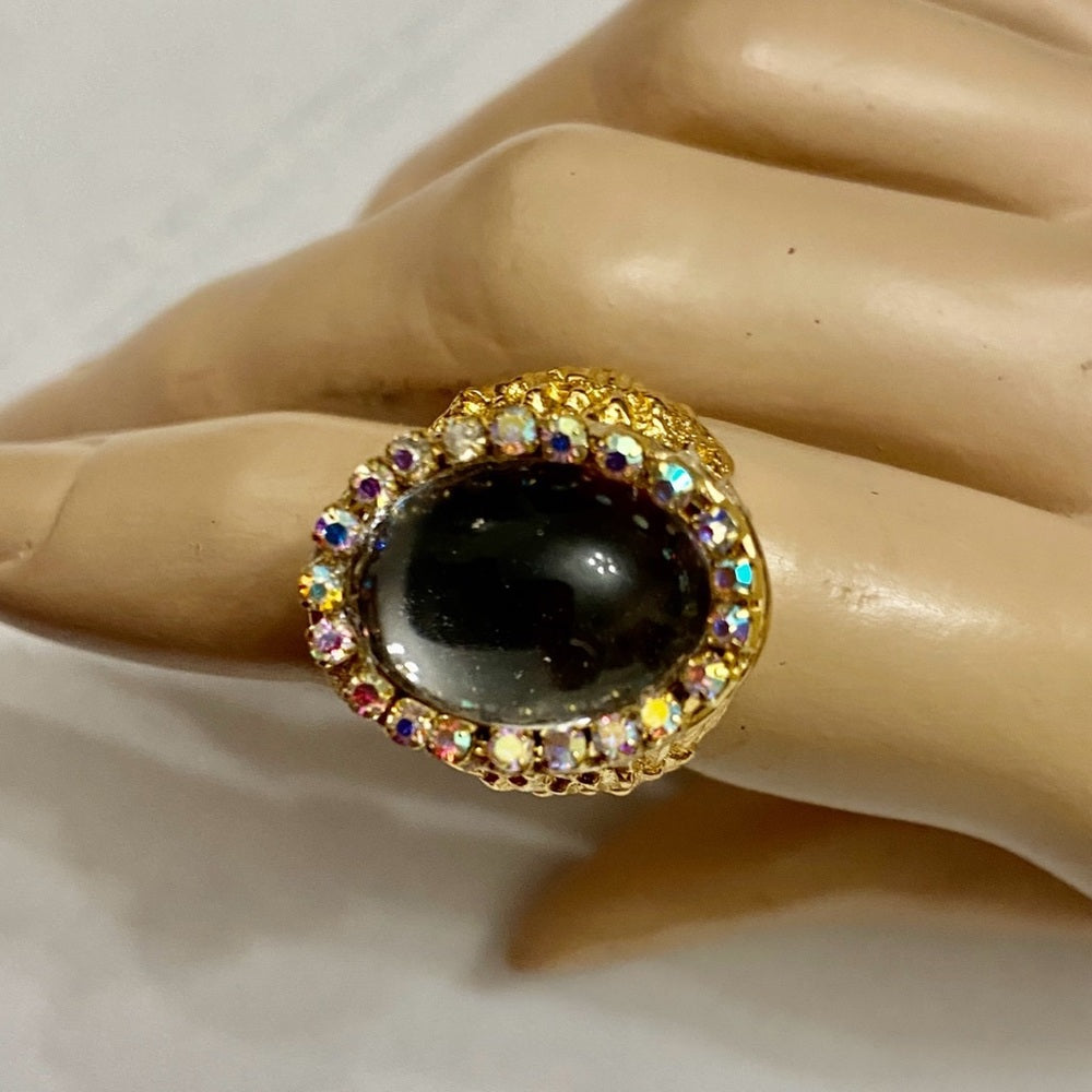 Vintage, Stamped Hobe Gold Plated Adjustable Ring