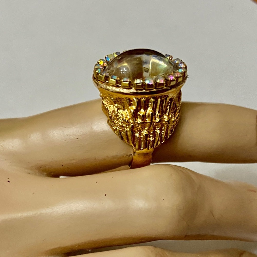 Vintage, Stamped Hobe Gold Plated Adjustable Ring