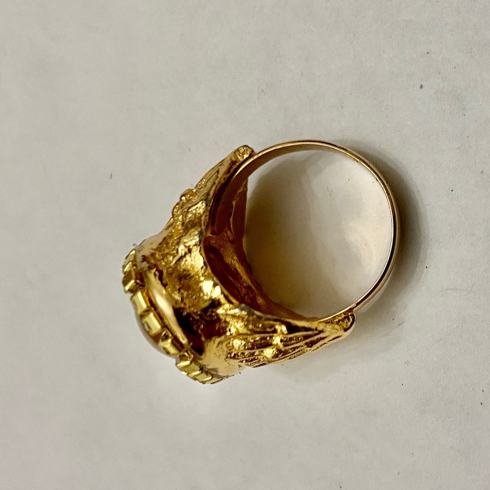 Vintage, Stamped Hobe Gold Plated Adjustable Ring