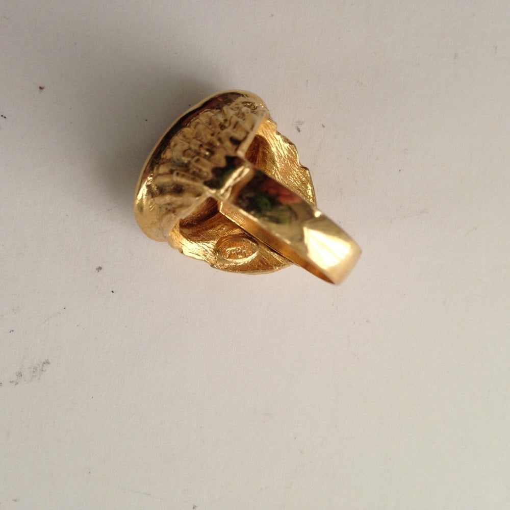 Vintage, Stamped Hobe Gold Plated Adjustable Ring