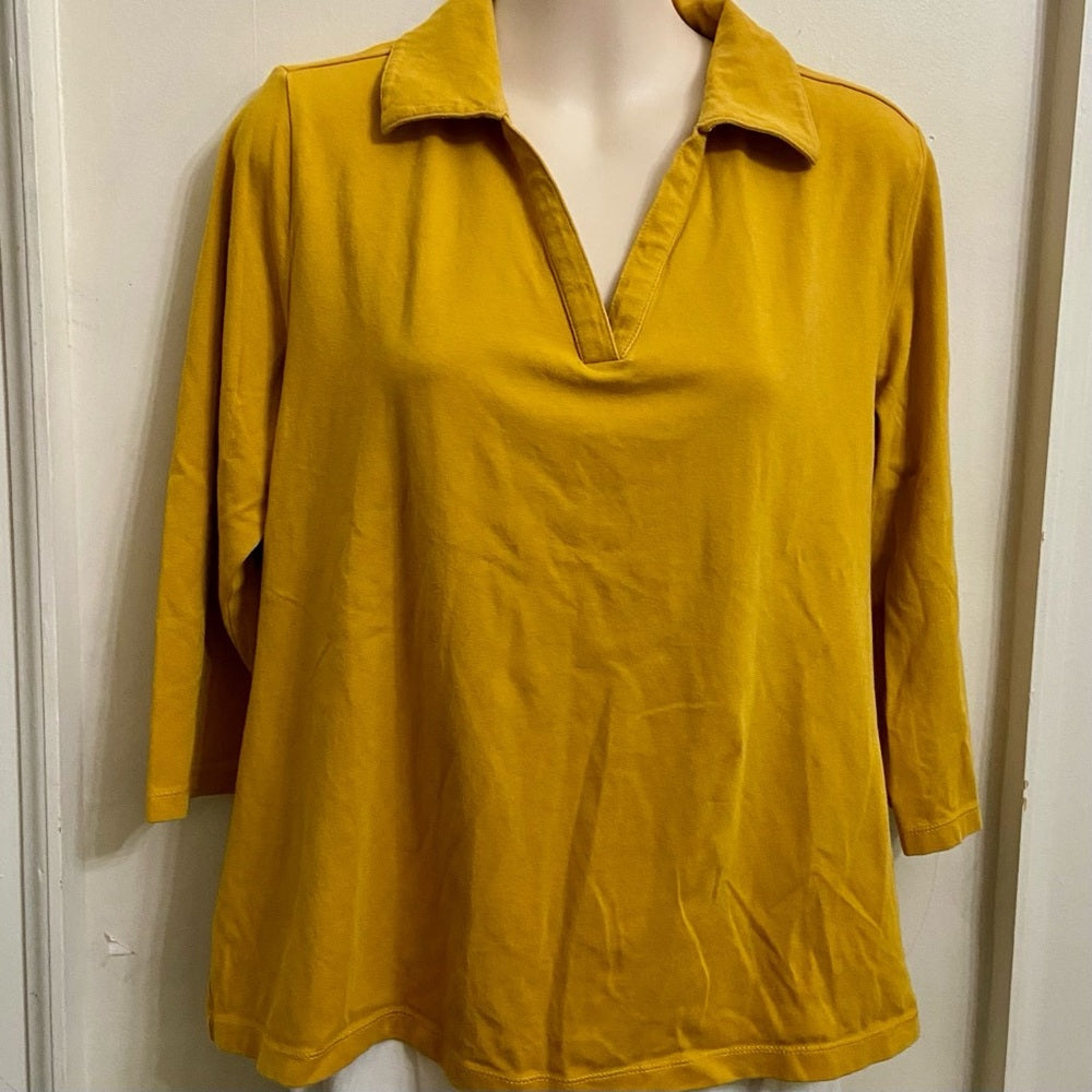 Relativity Dark Yellow Pullover Blouse (M)