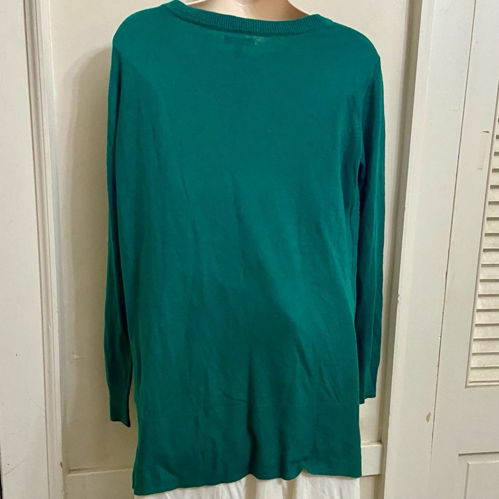 Apt. 9 Green Pullover Sweater Blouse (M)