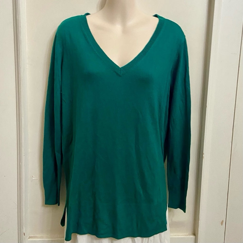 Apt. 9 Green Pullover Sweater Blouse (M)