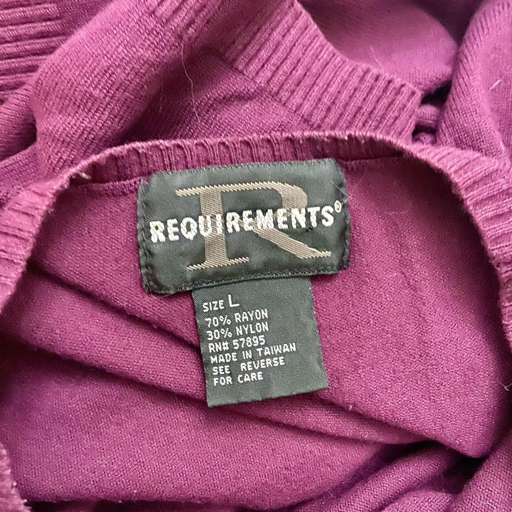 Requirements Burgundy Pullover Sweater Blouse (L)
