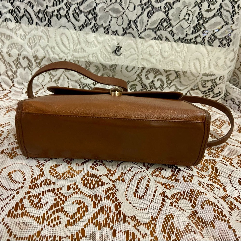 Vintage, Rare Burberry Brown Leather Shoulder-Crossbody Bag (9inx7.5inx3…