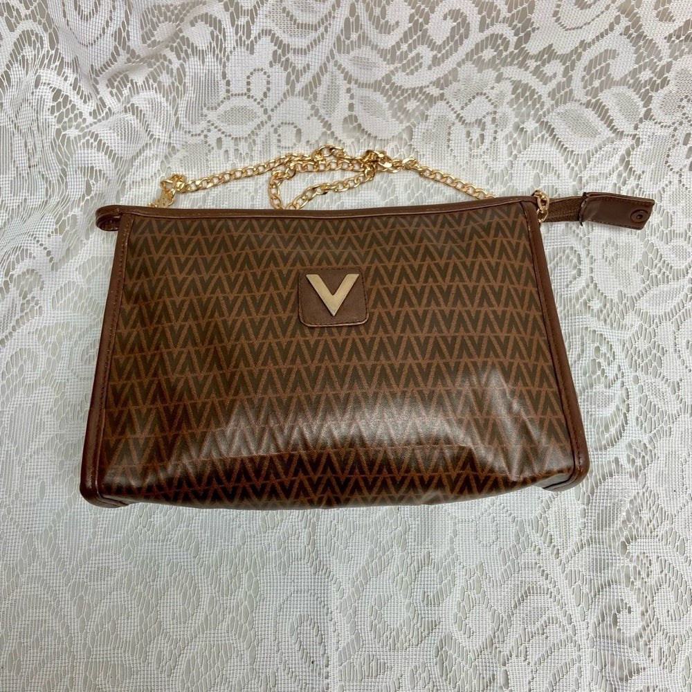 Vintage, Mario Valentino Brown Clutch Crossbody 10in x 7in x 3in