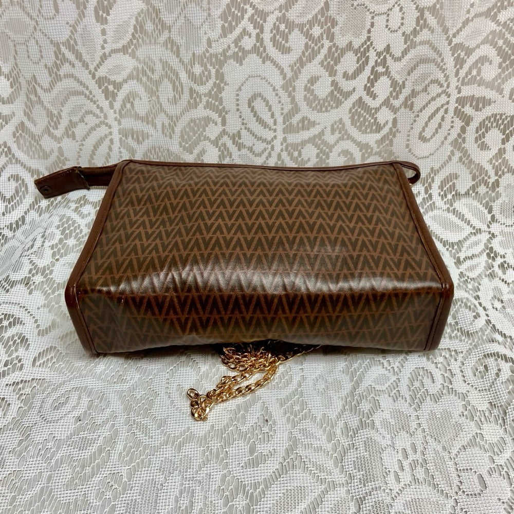Vintage, Mario Valentino Brown Clutch Crossbody 10in x 7in x 3in