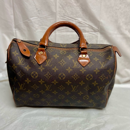 Louis Vuitton Brown Mono Boulogne Boston Speedy 30 Hand Bag  12.5inx8inx…