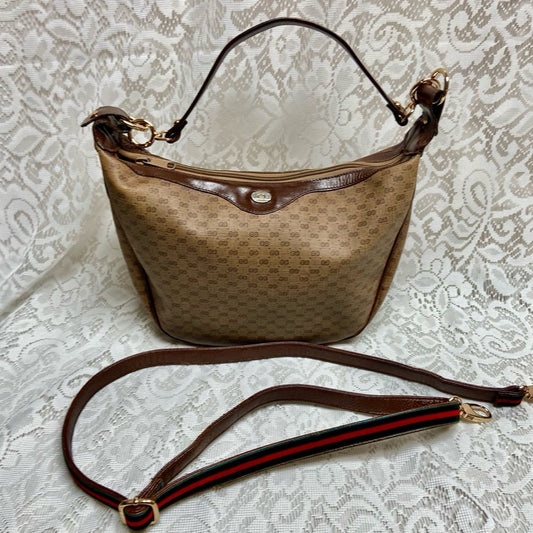 Vintage, Gucci, Handbag with Added Sherry Line Shoulder-Crossbody Strap