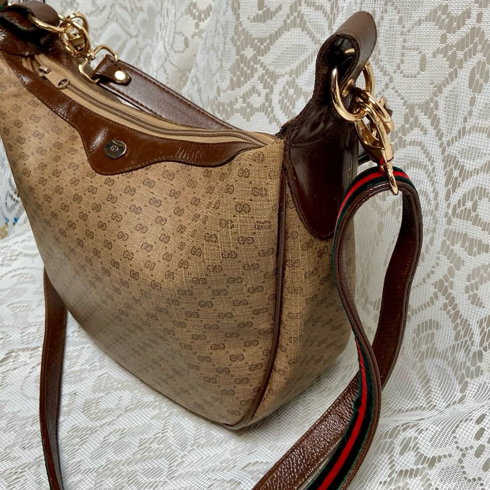 Vintage, Gucci, Handbag with Added Sherry Line Shoulder-Crossbody Strap