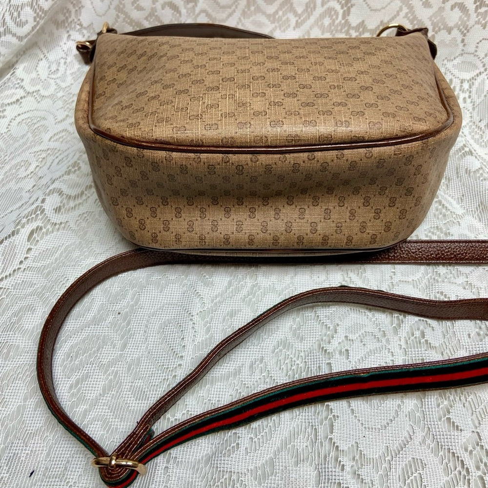 Vintage, Gucci, Handbag with Added Sherry Line Shoulder-Crossbody Strap