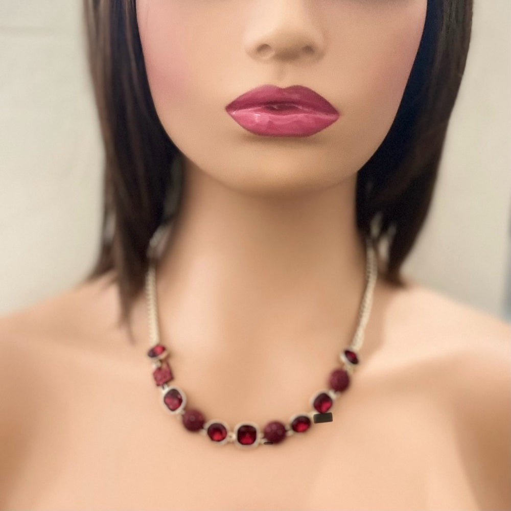 Karl Lagerfeld Red Crystals 20-inch Necklace