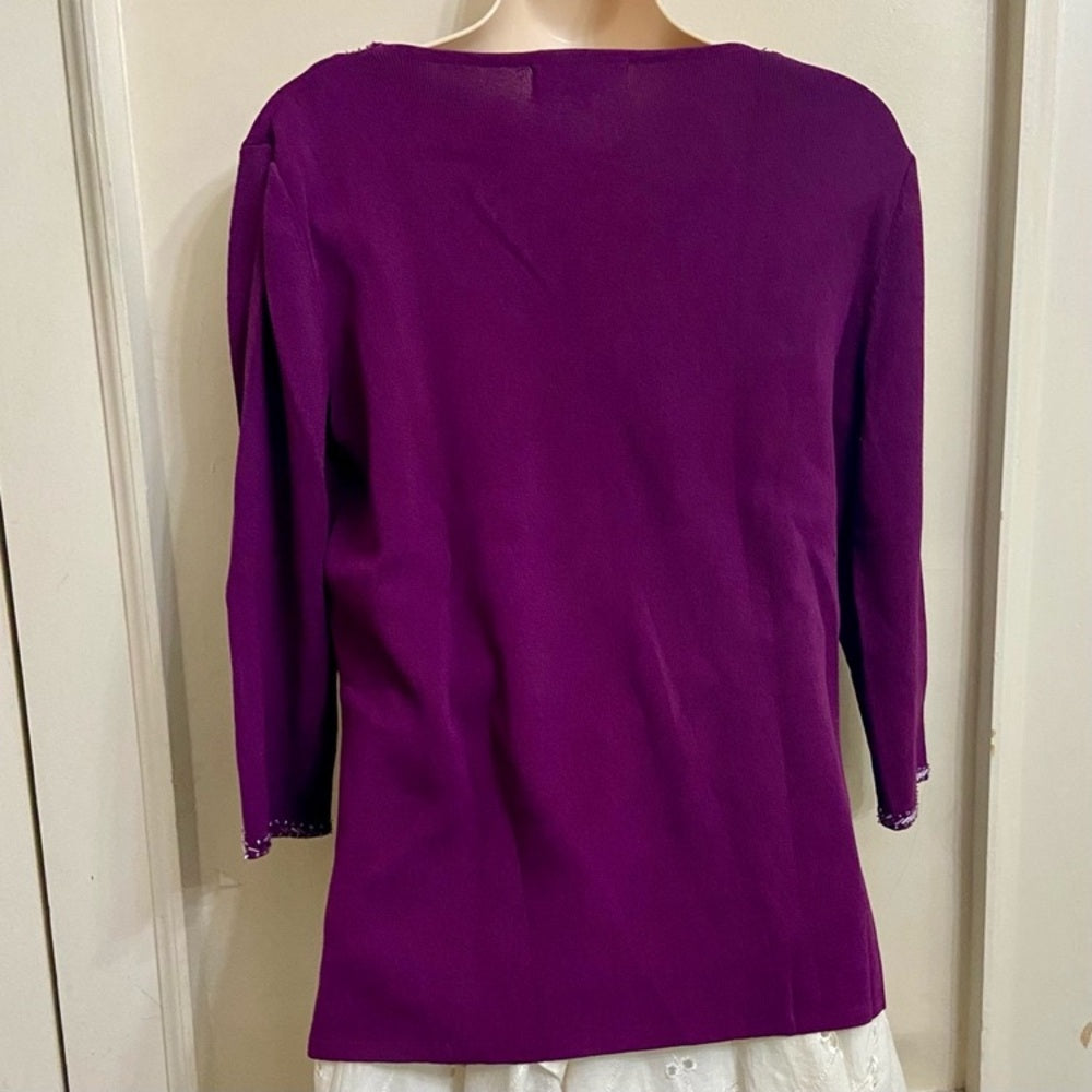 La Madonna Purple 3/4 Sleeves Blouse (S-M)