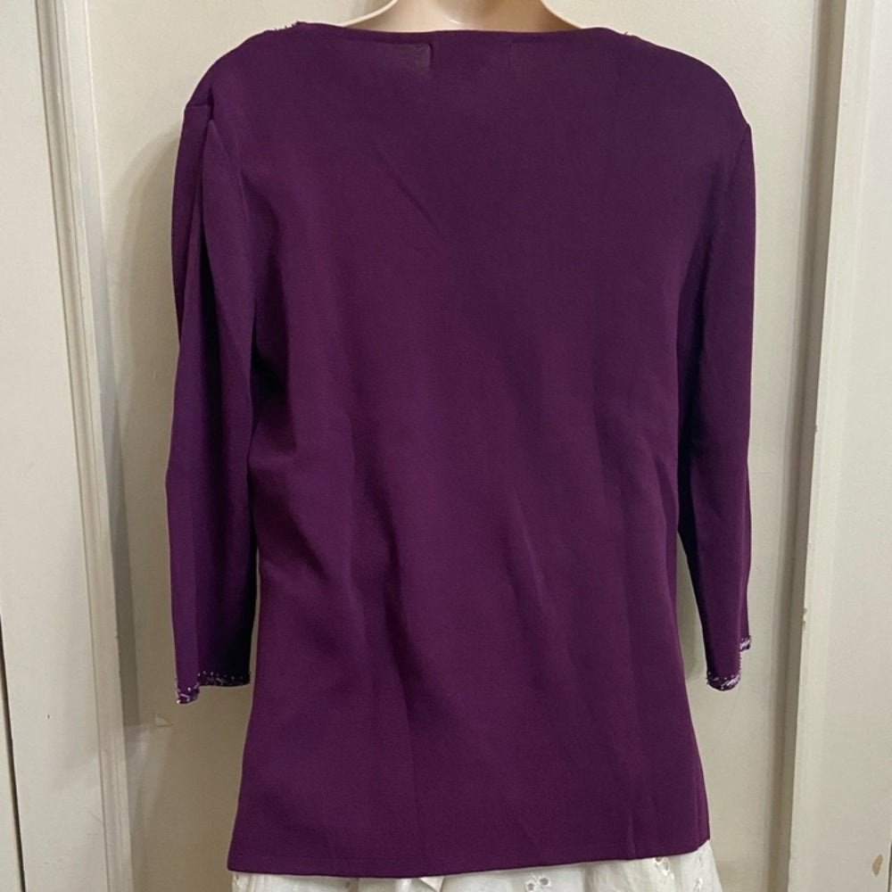 La Madonna Purple 3/4 Sleeves Blouse (S-M)
