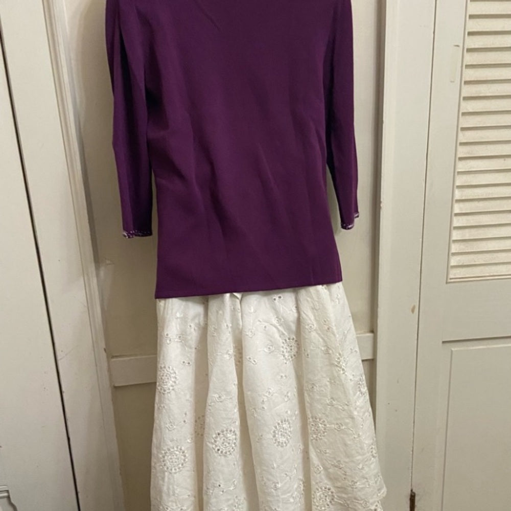 La Madonna Purple 3/4 Sleeves Blouse (S-M)
